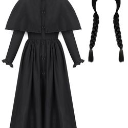 Wednesday Addams Coat Halloween Costume Cosplay Women Medium  