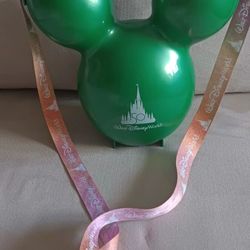 Walt Disney World 50th Mickey Mouse Green Balloon popcorn bucket