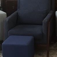 Blue Chair & Ottoman