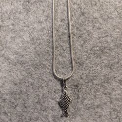 Sterling Silver Fish Pendant Necklace