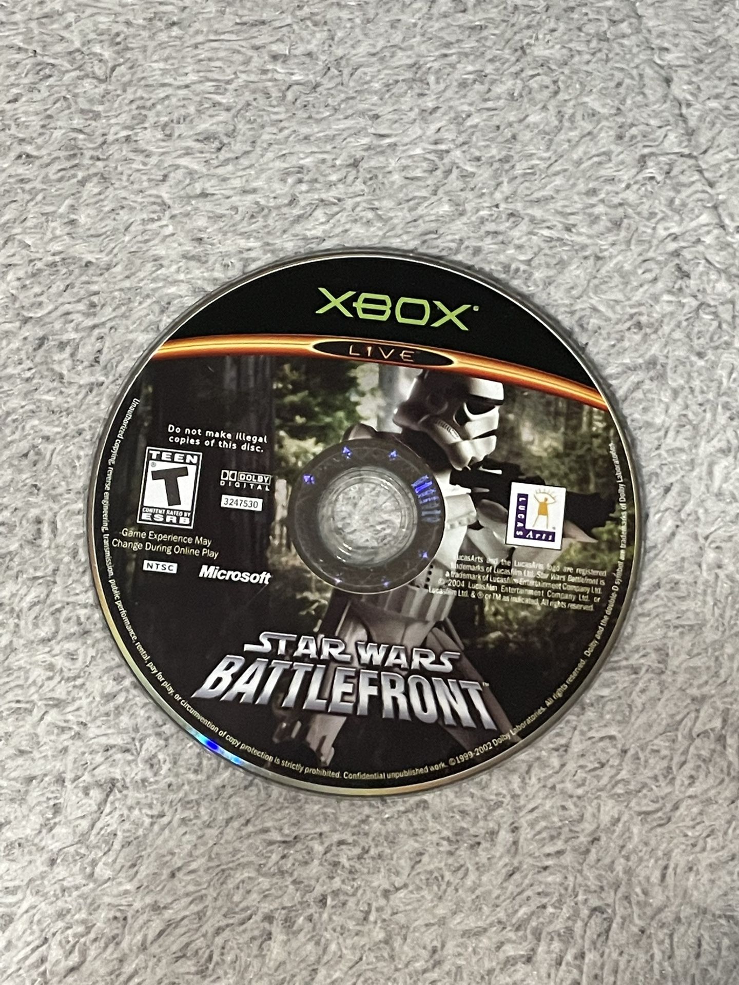 Xbox Star Wars battlefront disc