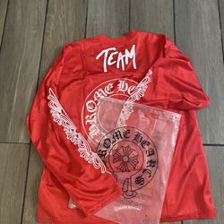 Chrome Hearts Red Longsleeve Mesh Stadium Jersey 