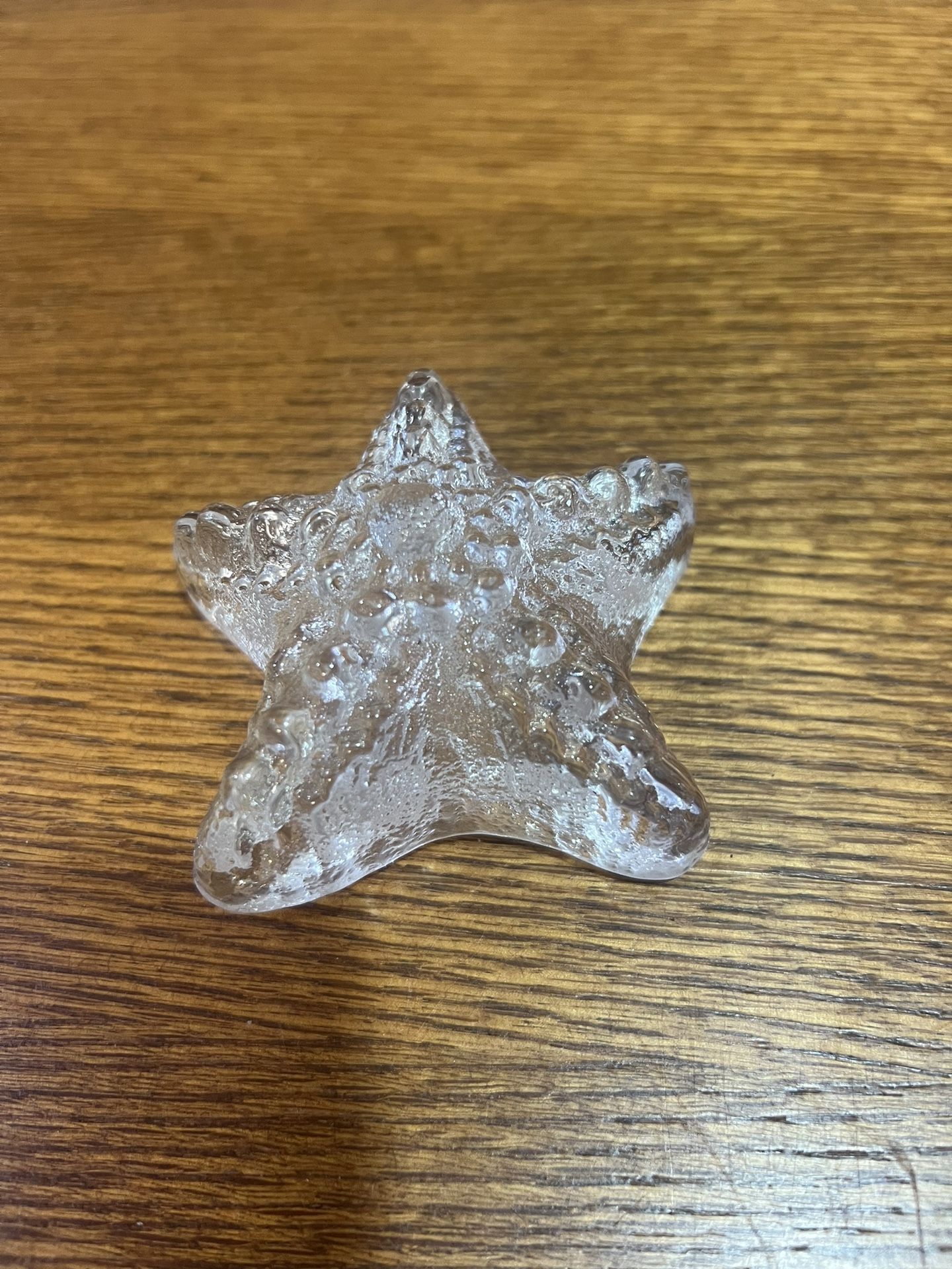 Starfish Paperweight 3.5" Clear Glass Nautical Decorative Collectible
