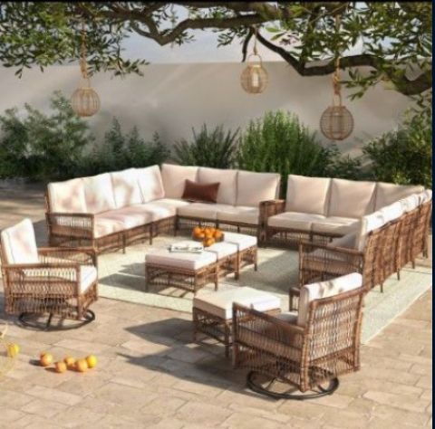 🆕🆕🚚 14 Person Patio Seating Extra Large Patio Set Outdoor Patio Furniture Brand New Patio Outdoor Swivel Chairs Patio Set Rocking Swivel Chairs 🆕
