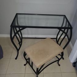Glass Bedroom Vanity Desk 