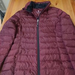 New "Spyder" Puffer Jacket Maroon Women's Size Small 