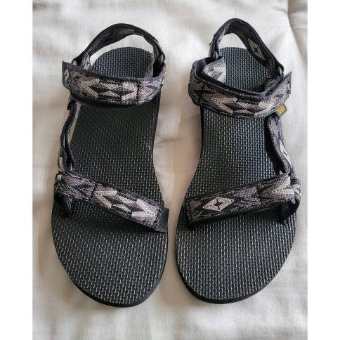 TEVA Original Black Gray Women's Sandals, Size 7