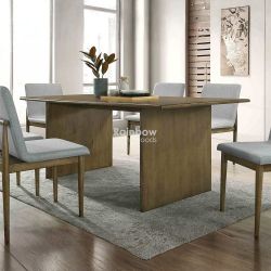 7pc Mid-Century Modern Solid Wood Dining Table Set
