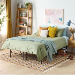 King Platform bed frame - tool free assembly, 14” under bed storage, foldable