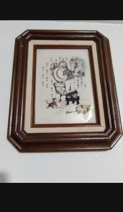 VINTAGE IVORY ENGRAVING WALL ART - KAY HARSHA  - BOY