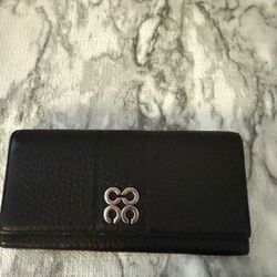 Coach Flap Logo C Wallet- leather- Black