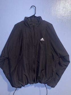Adidas Black Zip-Up Windbreaker Jacket
