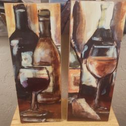 "Wine And Dine" Stretched Canvas Panels