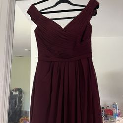 Bridesmaid Dress Burgundy/ Apple Color