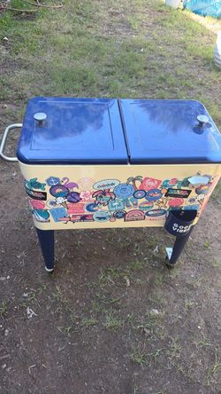 Retro Patio Cooler with Stickers