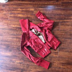 Red Leather Jacket For Sale