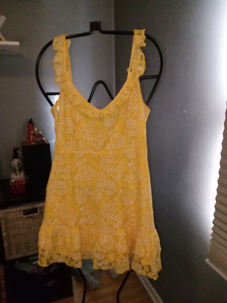 Yellow lace sundress