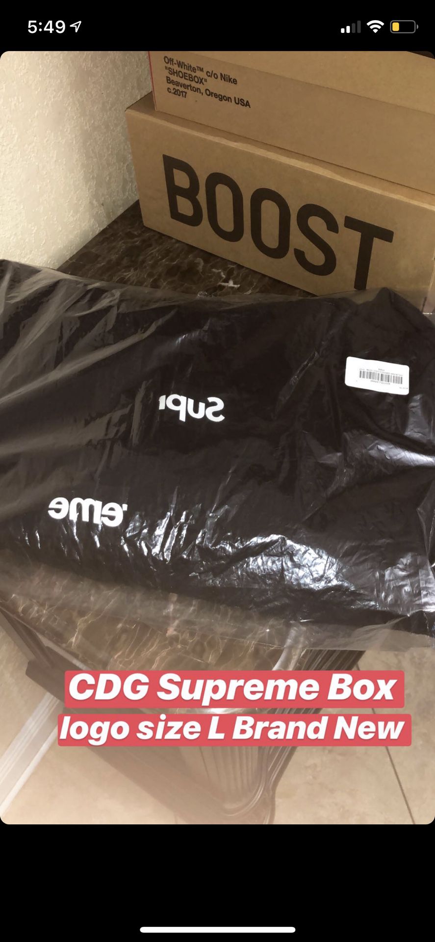 Cdg Box Logo supreme size L black