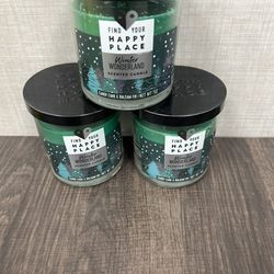 FIND YOUR HAPPY PLACE Winter WONDERLAND SCENTED CANDLE 