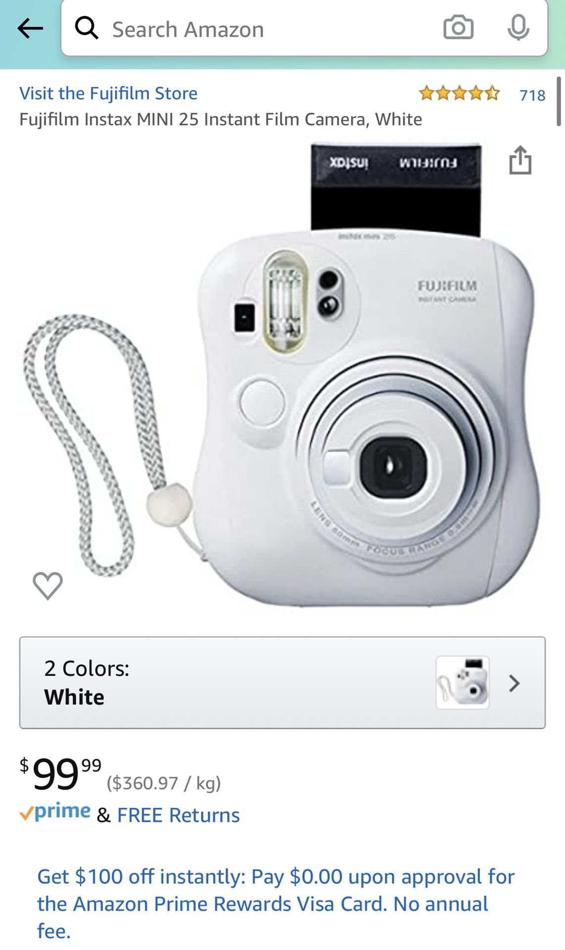 Fujifilm Instax MINI 25 Camera - LIKE NEW!!