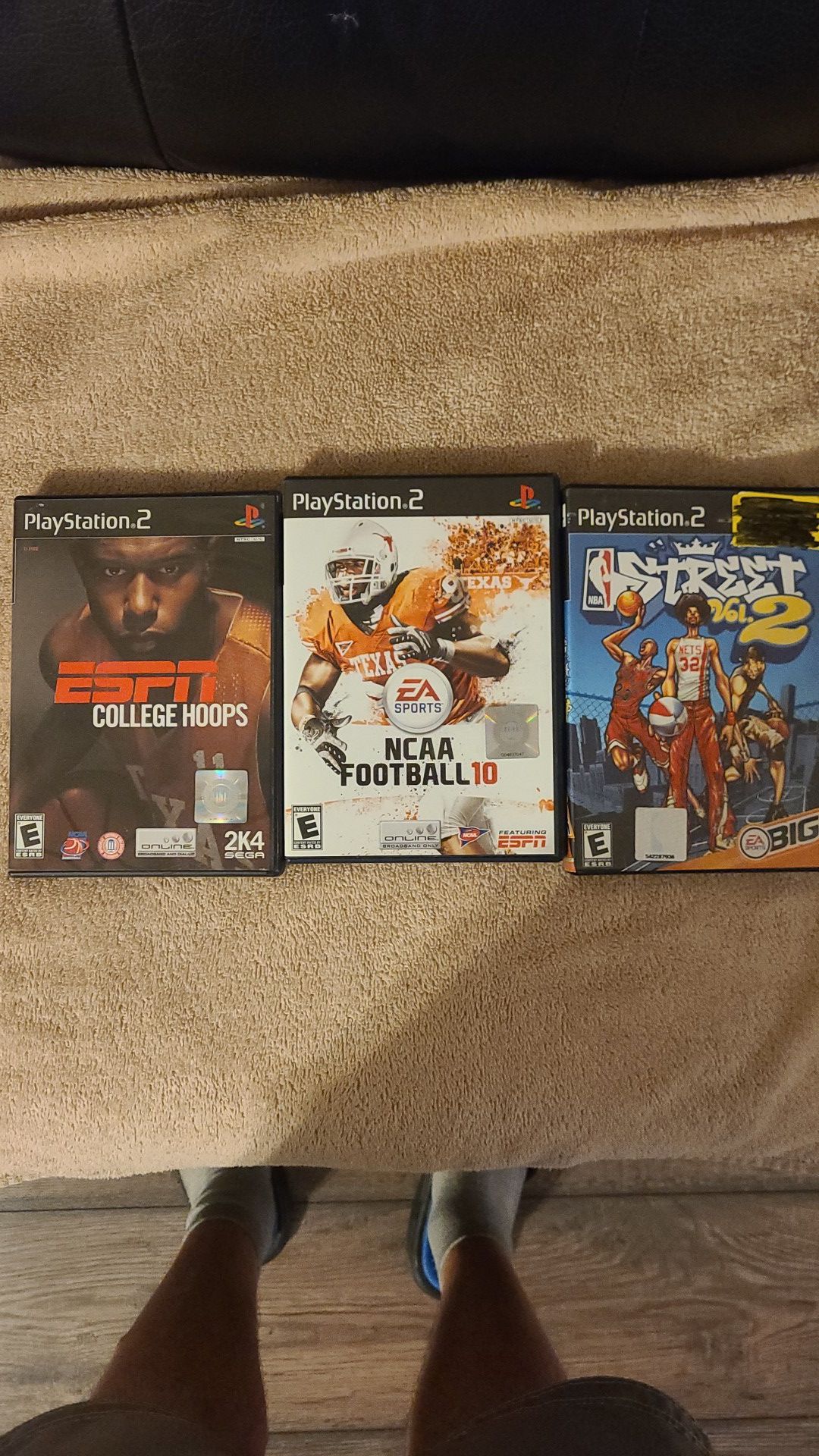 3 ps2 sports games ncaa 10 football Street basketball vol.2 and ESPN 2k4 college hoops