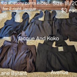 Women's Jacque & Koko, Lane Byrant And Avenue Black And Brown Stretchy Stirrup Pants Size 18/20 Tall