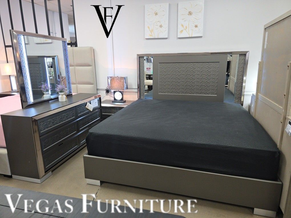 King Bedroom Set 4pc ✅ Delivery available ✅ Financing Options Available!✔️✨️No Credit Needed✔️✨️$0 Or $50 Down Payment✨️