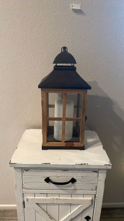 Lantern- Metal & Wood