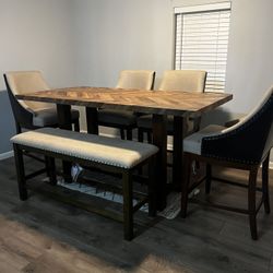 Ashley Furniture Dining Table And Chairs W/bench Set