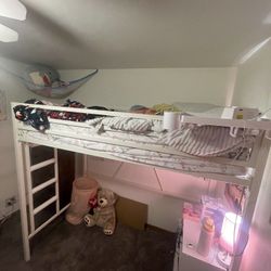 White Loft Twin Bed Frame 