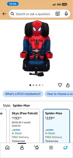 Spider-Man Kids Combination Booster Car Seat
