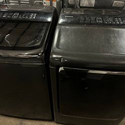 Samsung Washer & Dryer Electric Top Load Set Free Cords Attachments