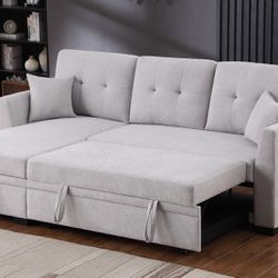 New! Sectional Sofa With Reversible Chaise, Sectional, Sectionals, Sectional Sofa, Sofa, Sectional Couch, Couch, Sofa Bed, Sofabed,Light Grey Sofa Bed