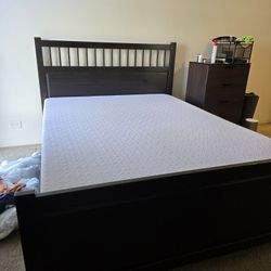Queen Size Bed Frame and Mattress 
