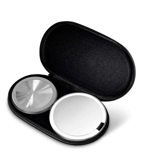 simplehuman 5" Round Rechargeable Mini Travel Sensor Makeup Mirror
