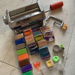 Sculpey Lot Of Polymer Clay& Clay Machine