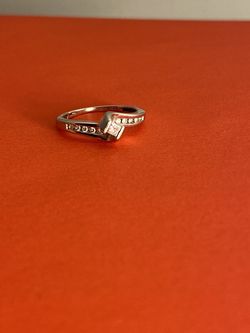 Diamond Ring 14k White Gold Size 5.5