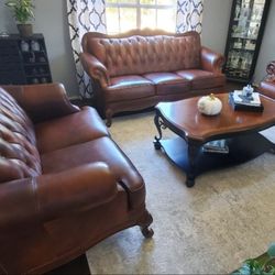 Real Leather Couch And Loveseat