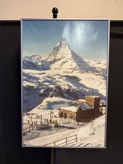 Matterhorn Zermatt Switzerland Landscape Framed Print in Silver-Tone