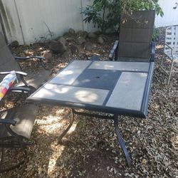 Patio Table With Umbrella And 3 Chair