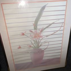 Vintage Flower Pot Pastel Carlos Rios Print