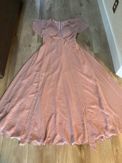 Blush Pink Satin Maxi Dress