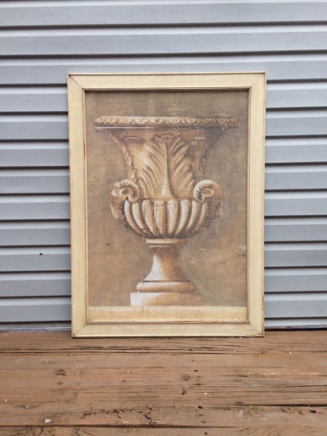Ram’s Motif Urn By Jacques Lamy Framed Art - 28.5 x 38.5