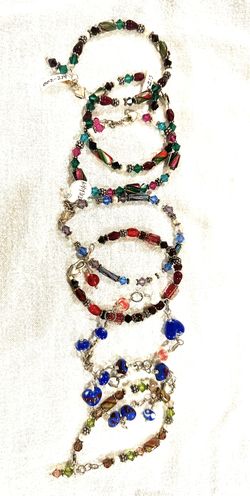 Crystal And Sterling Bracelets
