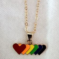 Rainbow Hearts Necklace 