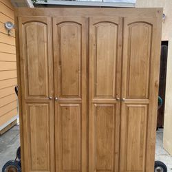 Custom Wood Closet With Adjustable Shelves 