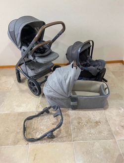 Nuna Mixx Stroller With Car Seat And Bassinet grey