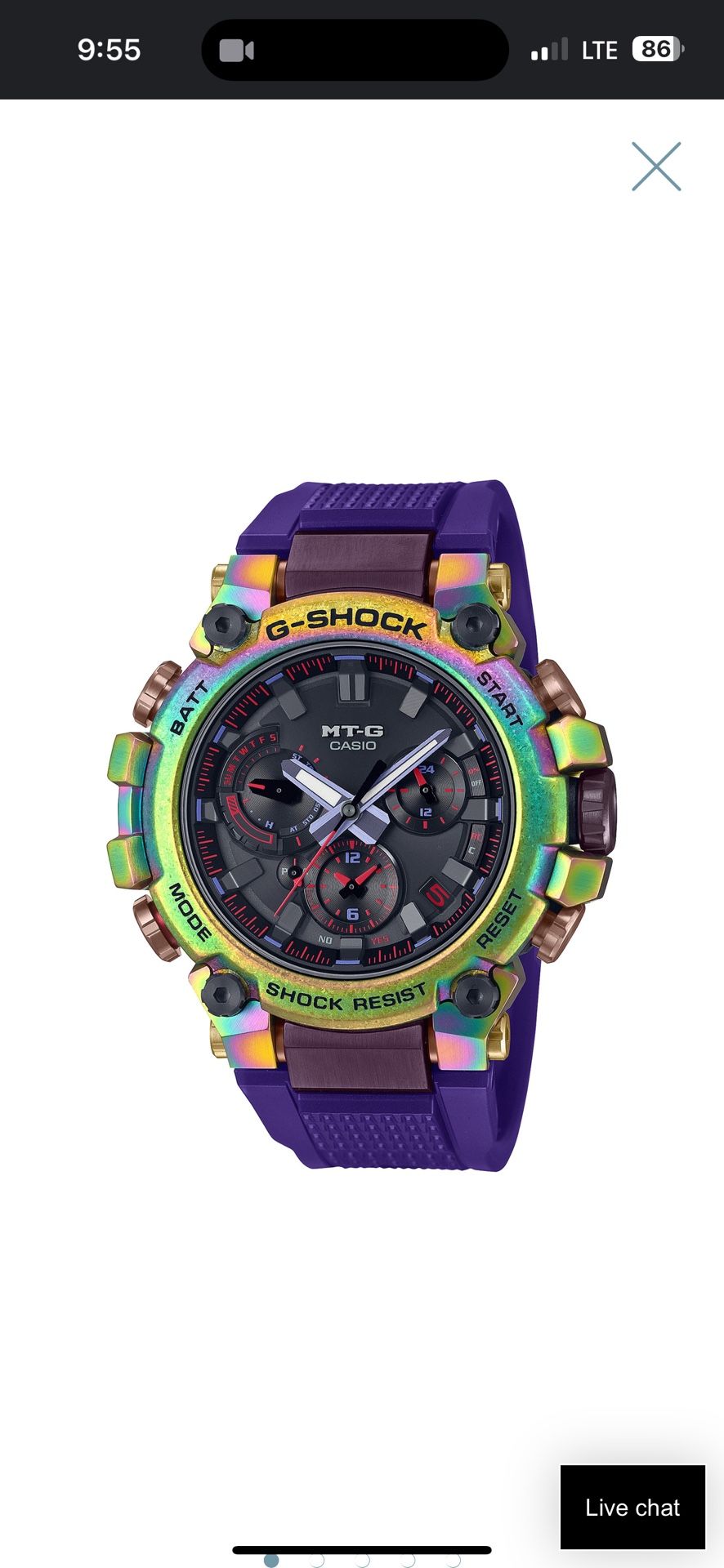 Casio G-Shock Aurora Oval Rainbow Ion-Plated Limited Edition Watch | MTGB3000PRB1