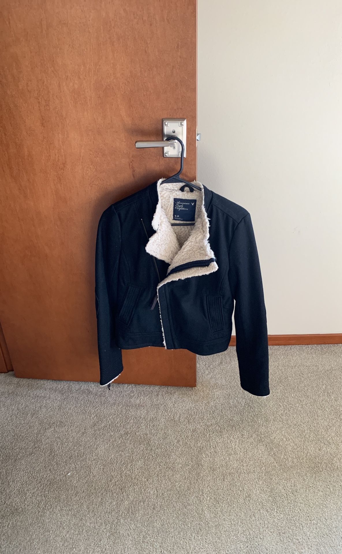 American Eagle sherpa lines Moto jacket
