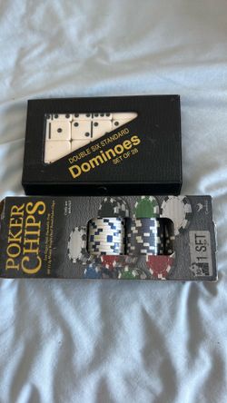 Dominoes & Poker Chips Set – $10
